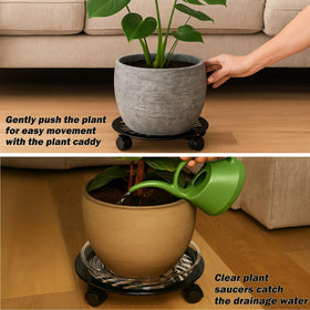 Planterhoma clear plant saucers catch water and protect floors