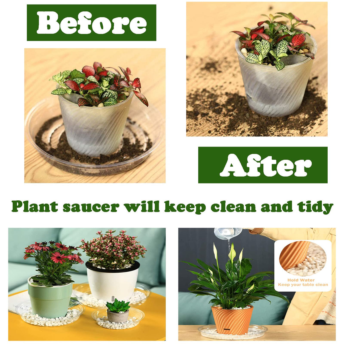 Planterhoma durable-plastic-saucer-edge shows sturdy construction for long-term use
