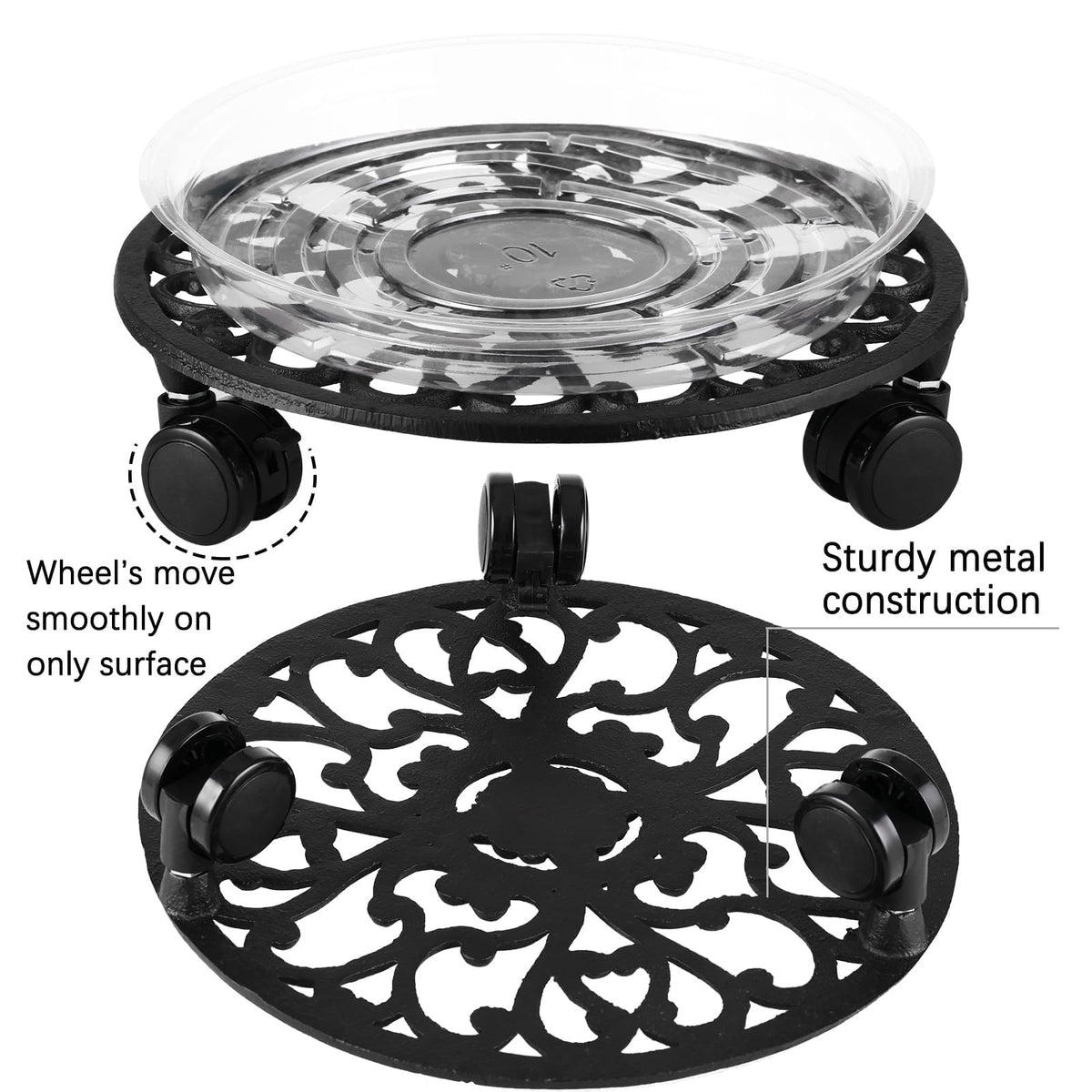 Planterhoma floor-protective plant stand reducing scuff marks on floors.