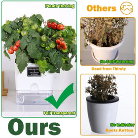 Planterhoma four-pack rectangle planters for easy indoor watering