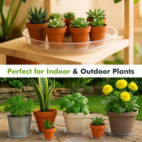 Planterhoma heavy-duty 4-inch plant trays prevent overflow messes.