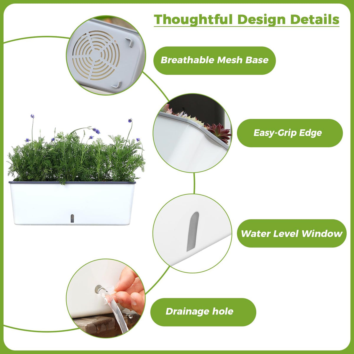Planterhoma indoor herb planter in rectangular form suitable for kitchen spaces