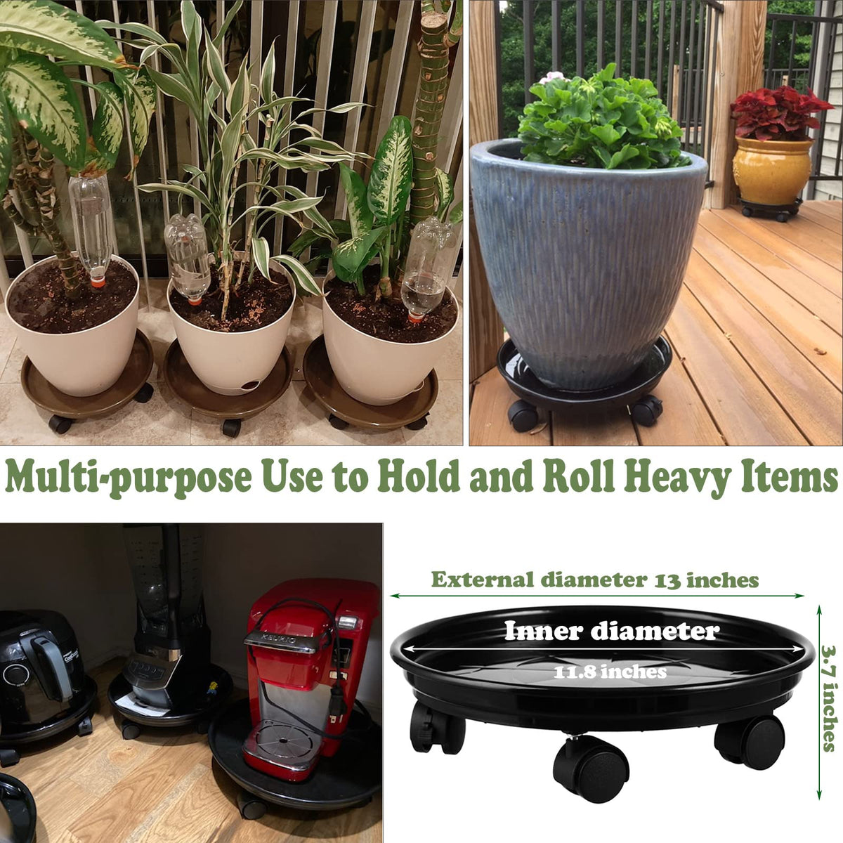 Planterhoma indoor-outdoor use helps move pots between rooms and patio.