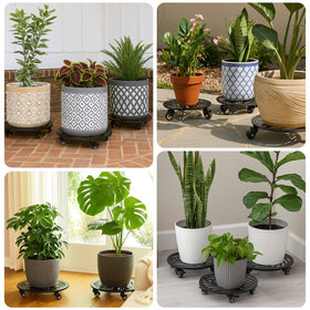Planterhoma rolling plant dolly protects floors while gliding smoothly across carpet.