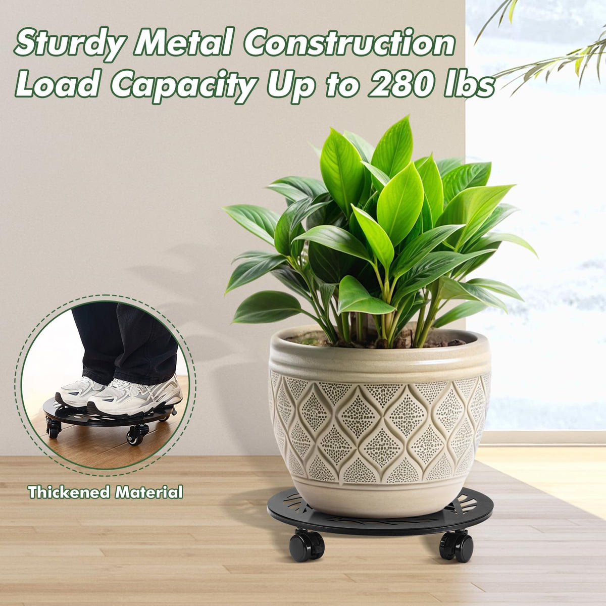 Planterhoma large pot dolly assists in moving heavy containers safely.