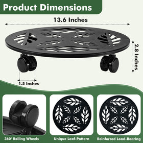 Planterhoma matte black plant caddy with dirt-resistant surface for easy cleaning.