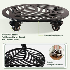 Planterhoma heavy-load caddy supports up to 260 pounds for large planters.