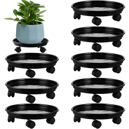 Planterhoma 12-inch plant caddy with wheels makes moving a large pot effortless.