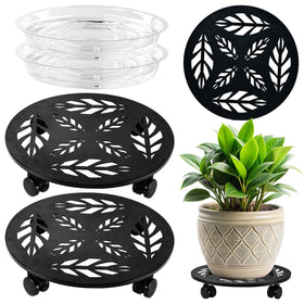 Planterhoma rolling plant stand with wheels for easy mobility of heavy pots.