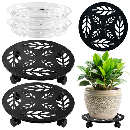 Planterhoma rolling plant stand with wheels for easy mobility of heavy pots.