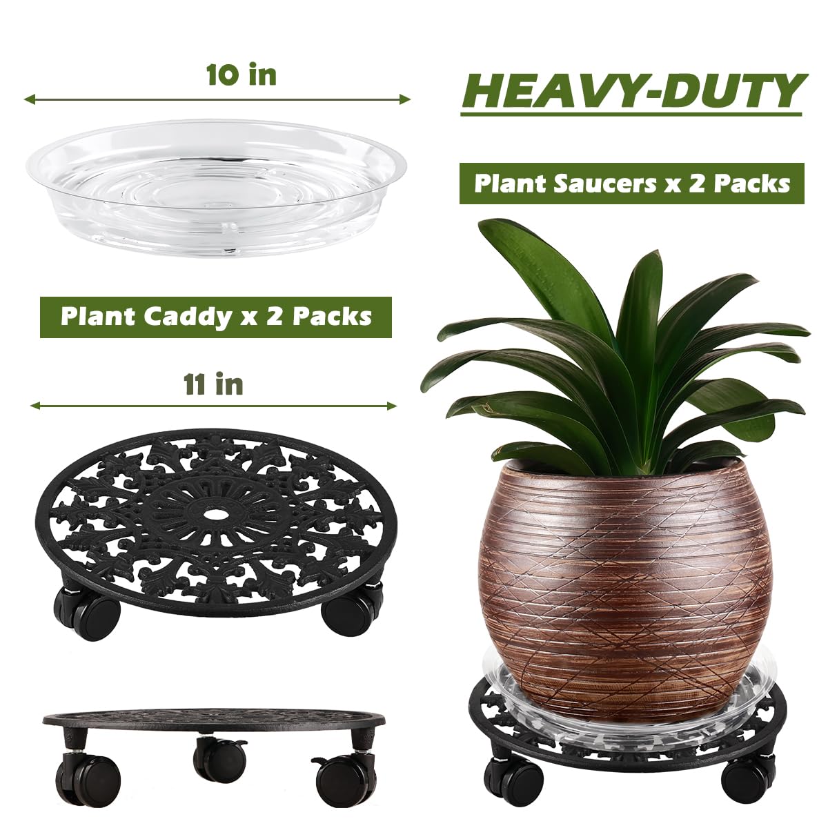 PlanterHoma 360° rotation wheel with locks for stability when parked