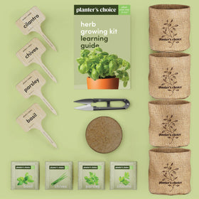Planters' Choice bamboo markers labeling herbs for organized growing