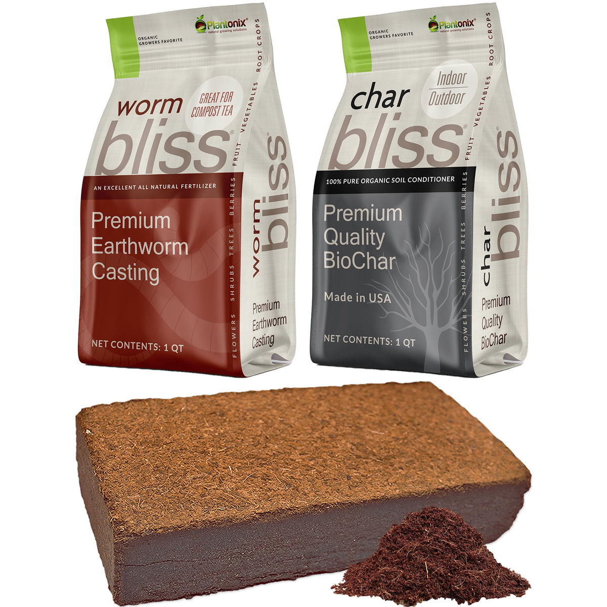 Plantonix Coco Coir Brick 650g for moisture retention and aeration