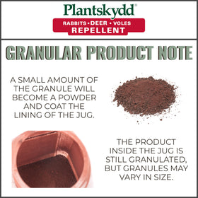 Plantskydd bulb planting protection with granular coverage.