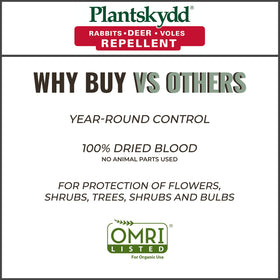 Plantskydd granular shaker guards up to 4,000 sq ft against herbivores.
