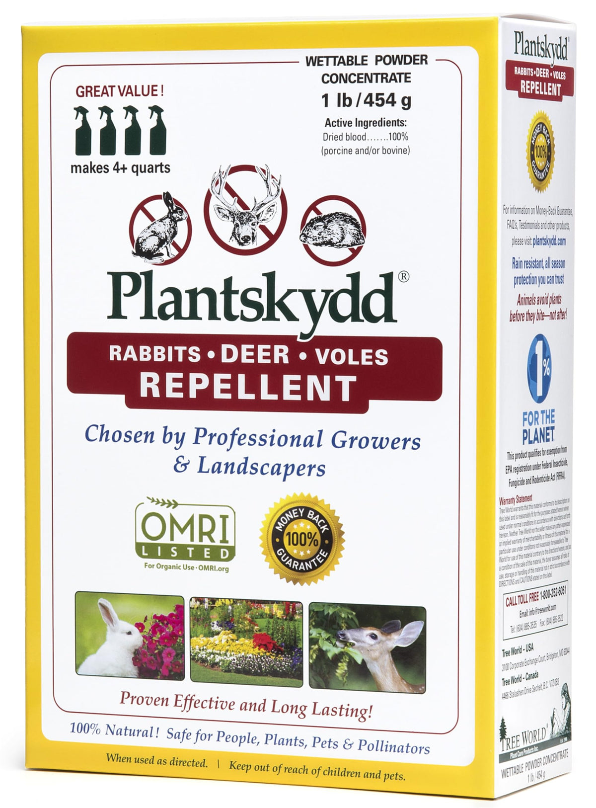 Plantskydd PSP-R1 wettable powder box used for organic protection against herbivores.