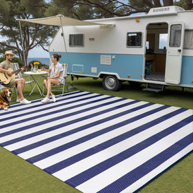 PureCozy plastic straw weave delivers a durable, water-resistant outdoor surface.