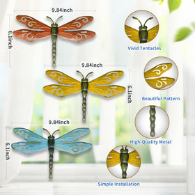 PLASUPPY metal dragonfly wall art enhances outdoor patio ambiance.
