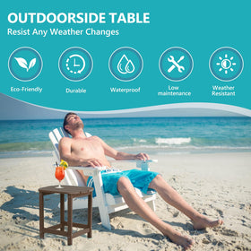 Plawdlik Adirondack side table versatile placement for porch and garden.