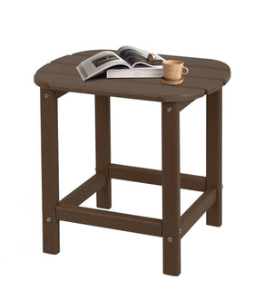 Plawdlik Adirondack side table wood texture enhances outdoor spaces.