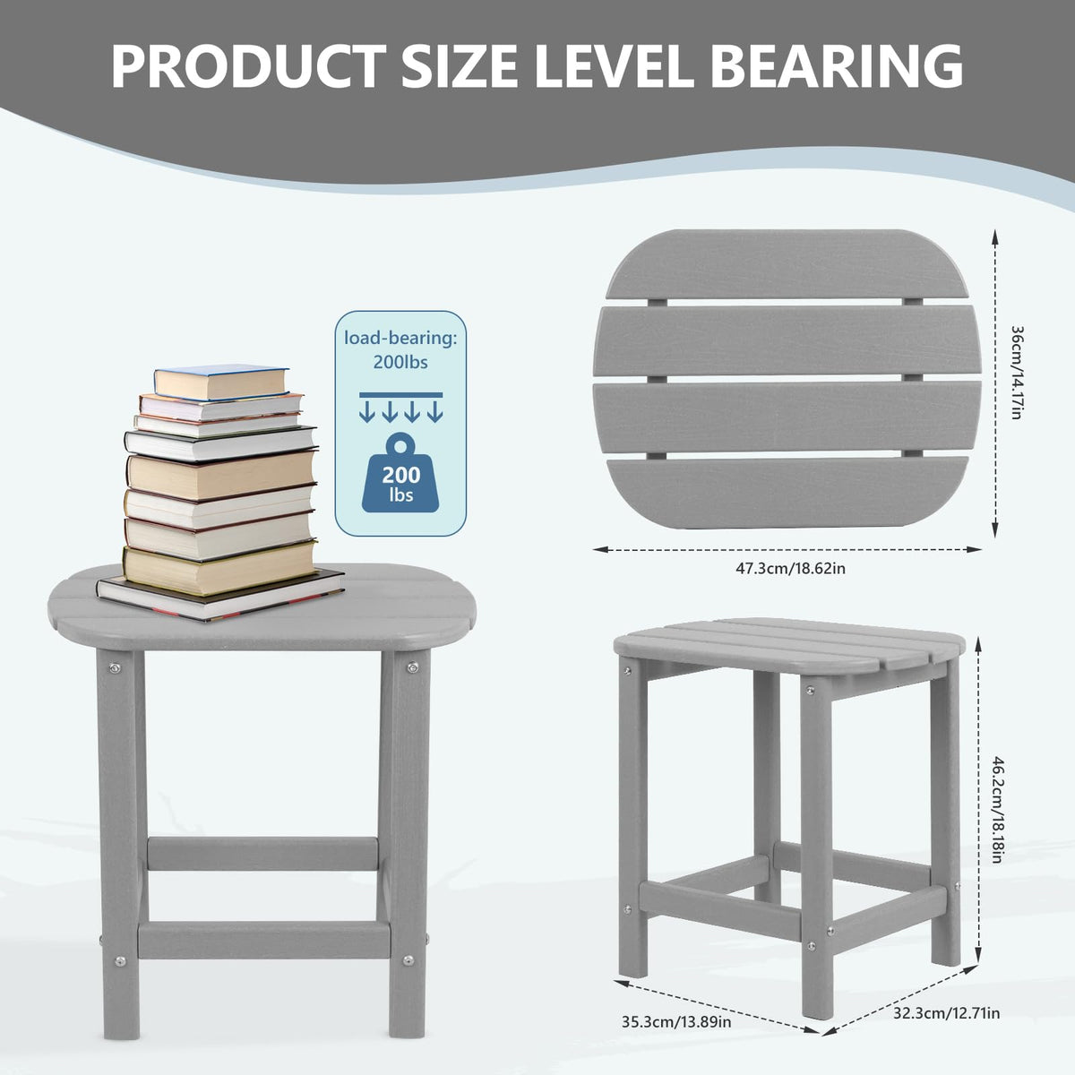Plawdlik compact dimensions of 18-6 by 14-17 by 18-18 inches for patios.