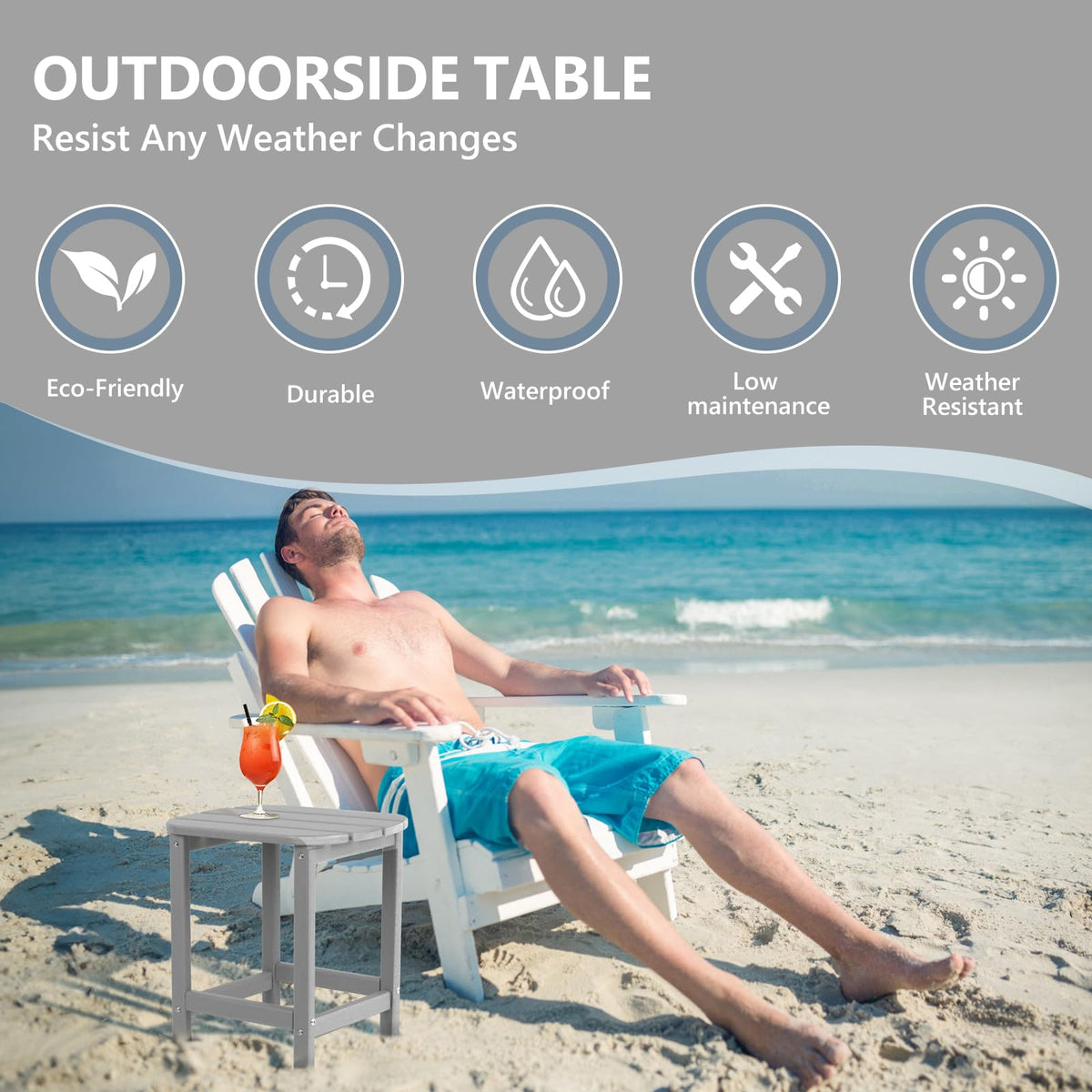 Plawdlik easy maintenance surface that cleans quickly after outdoor use.