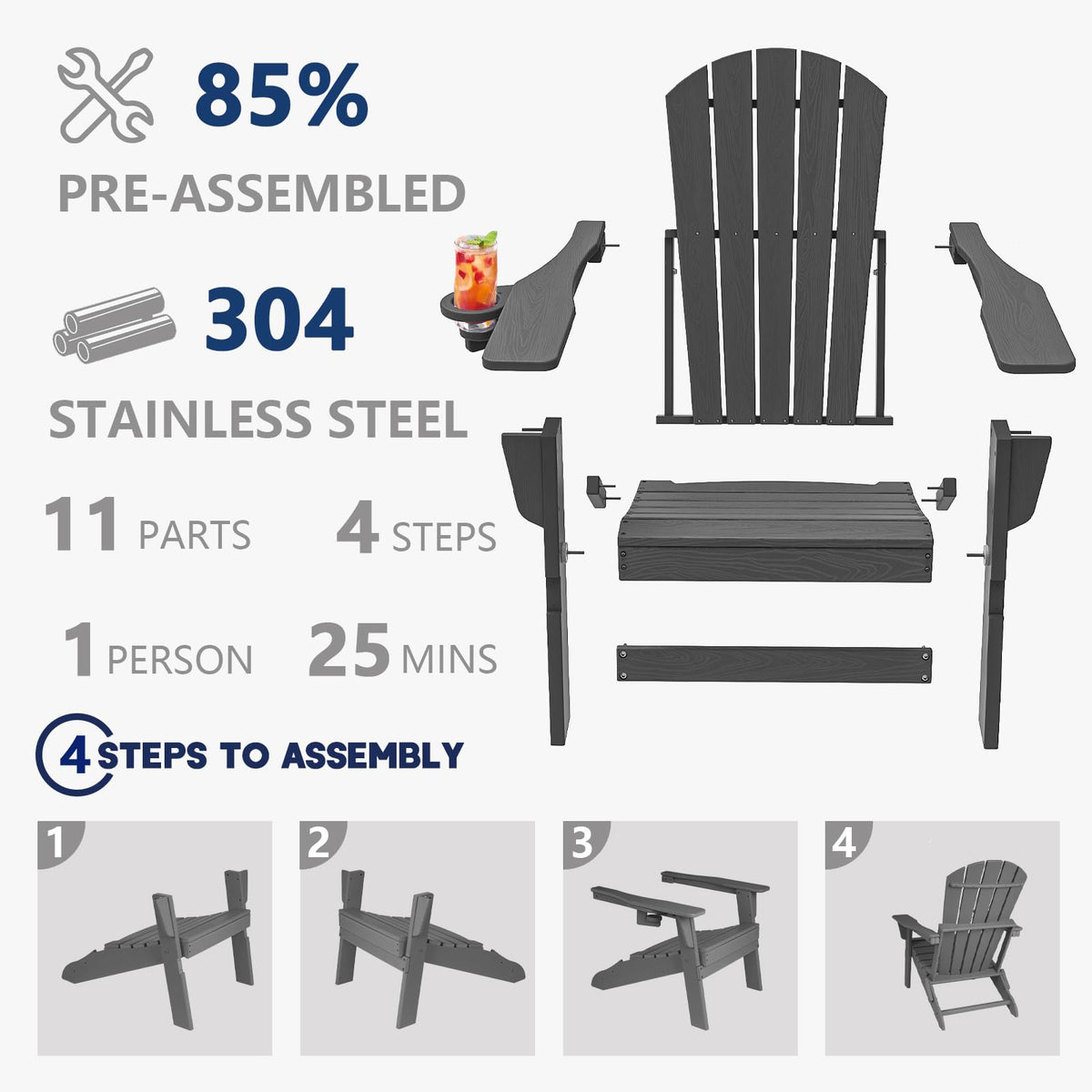 Set of two grey Plawdlik chairs enhances patio seating.