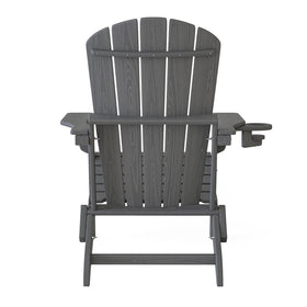 Five-year warranty on Plawdlik folding Adirondack chair demonstrates quality commitment.