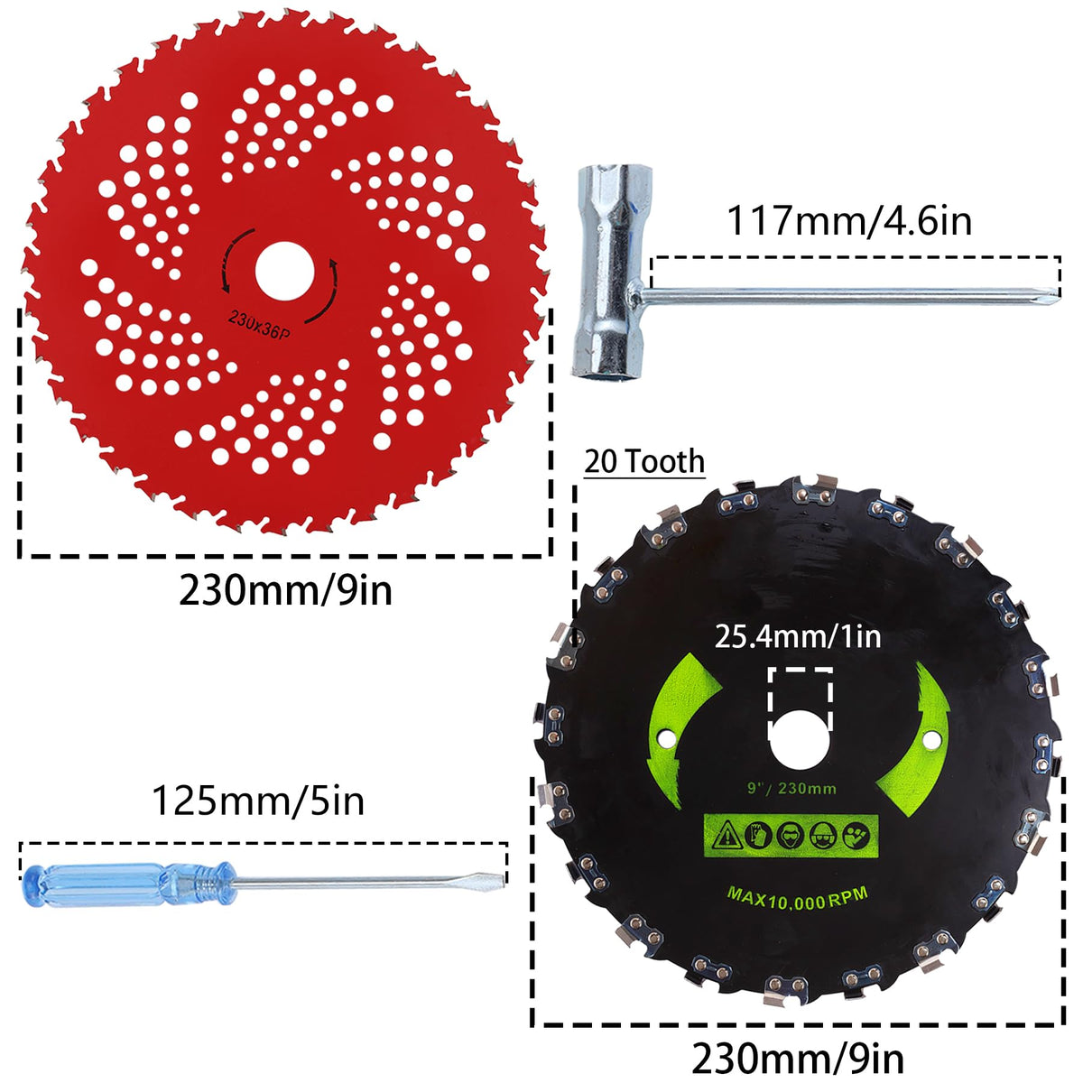 PLAXNS 9x20T chainsaw tooth brush blade for quick pruning of small trees