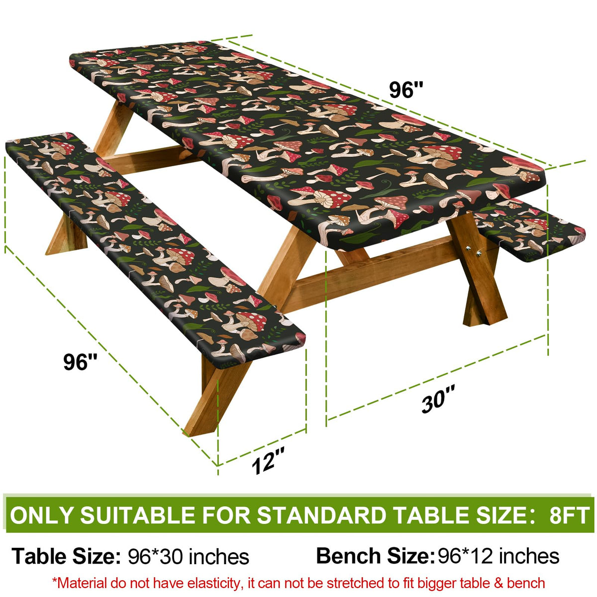 Play Tailor bench cover 96in long 12in wide keeps outdoor benches clean.