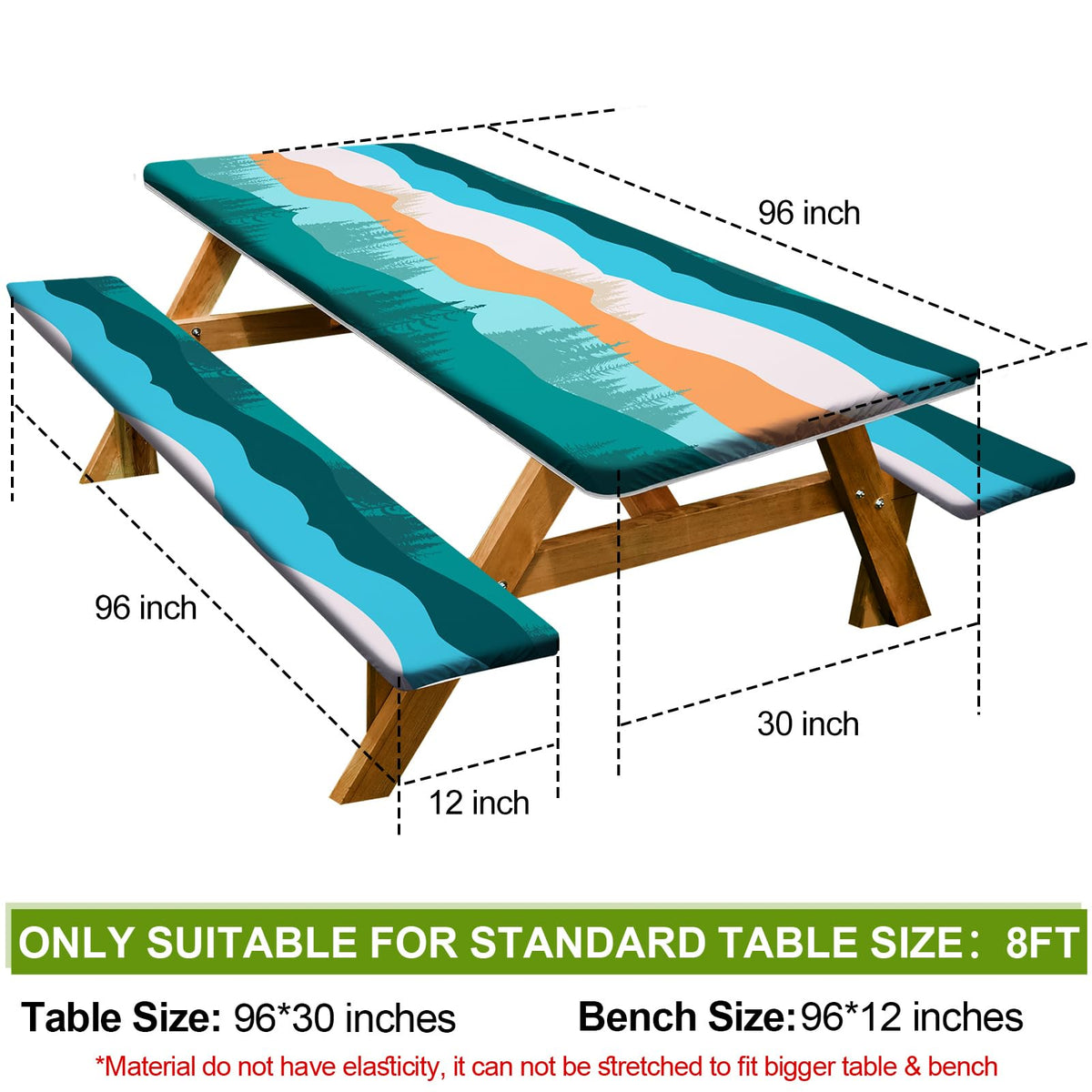 Play Tailor bench cover pair protecting 96in benches during camping