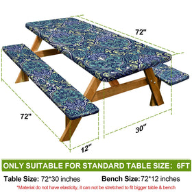 Play Tailor bench covers 72x12in set secures seating in wind.