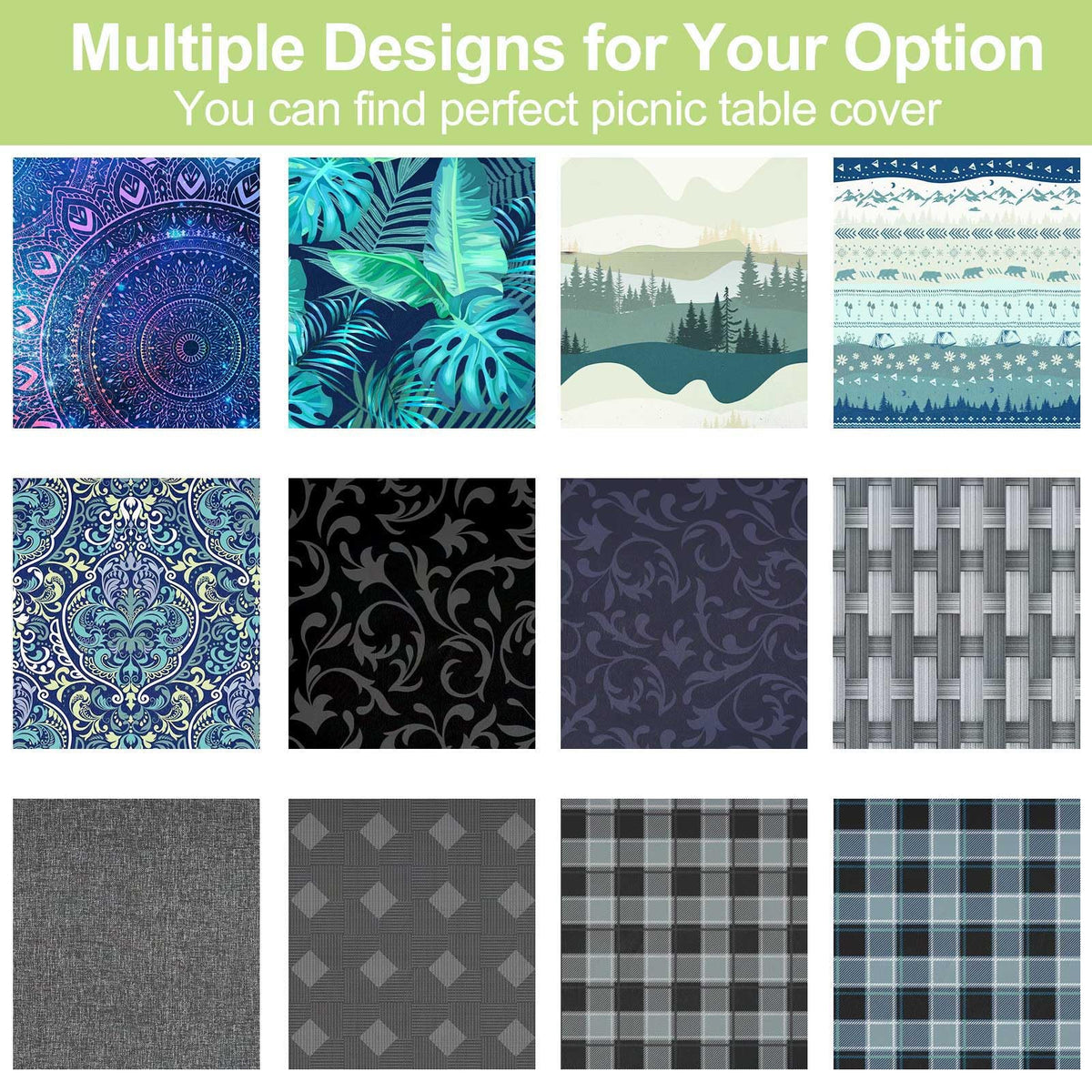 Play Tailor camper-pattern detail highlights durable design for outdoor events.