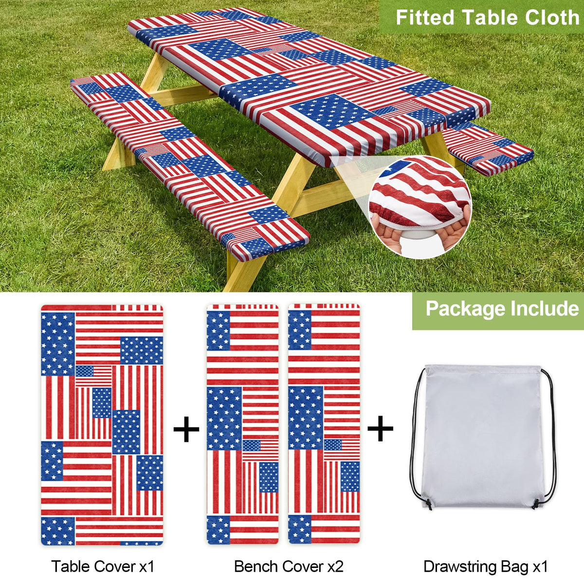 Play Tailor easy-install elastic edges keep covers secure in wind.