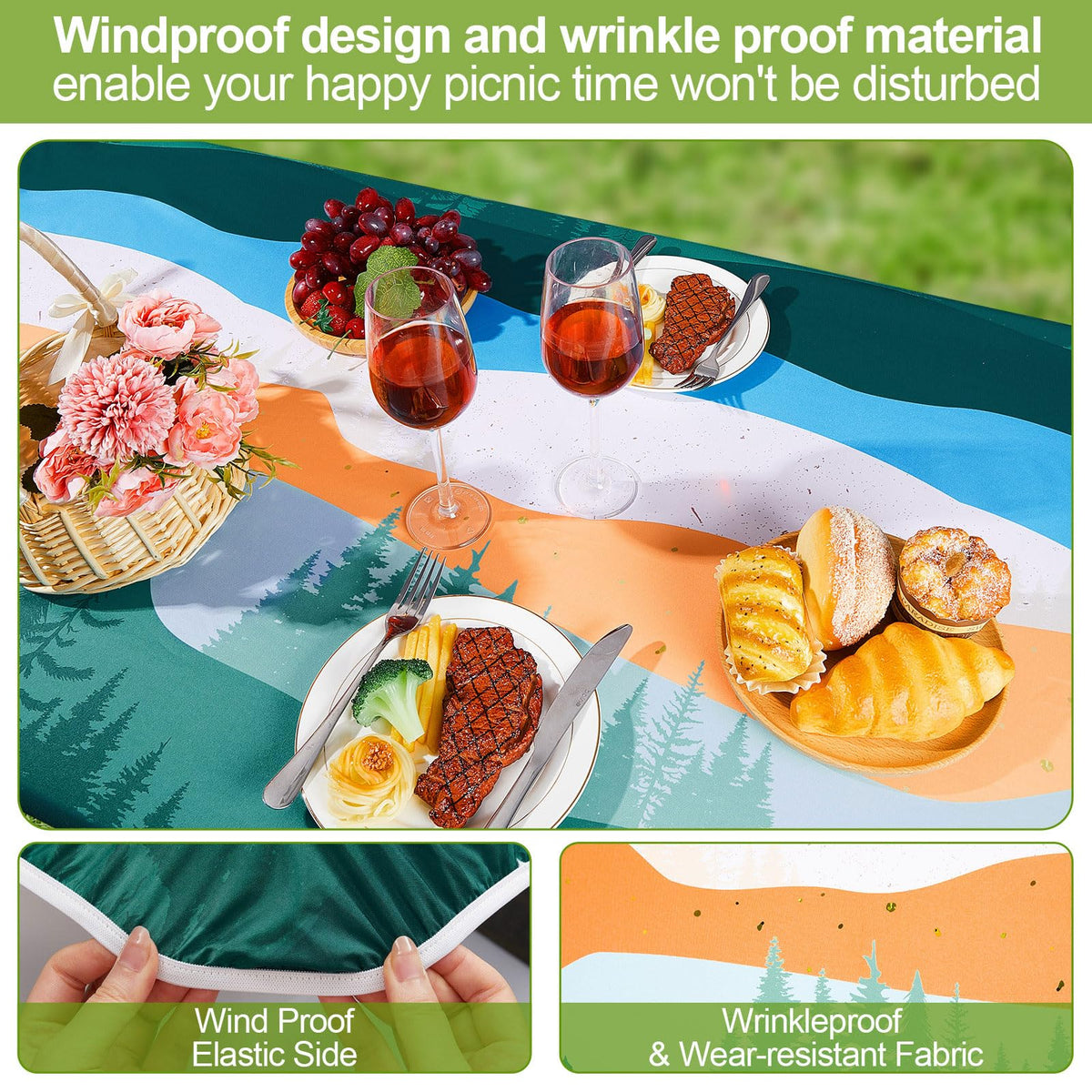 Play Tailor easy-install elastic edges securing the cover in wind
