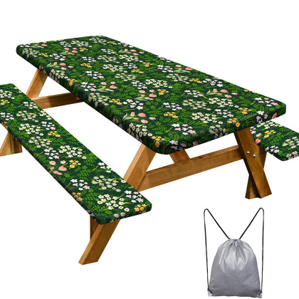 Play Tailor picnic table cover full set on green pink table protecting surfaces outdoors