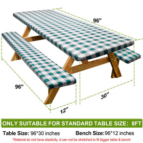 Play Tailor bench cover on 96-inch benches keeps seats clean.