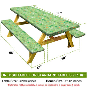 Play Tailor bench cover keeps 96x12 seats clean and dry during outdoor dining.