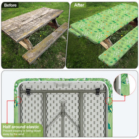Play Tailor pattern design adds stylish camping vibe for outdoor dining.
