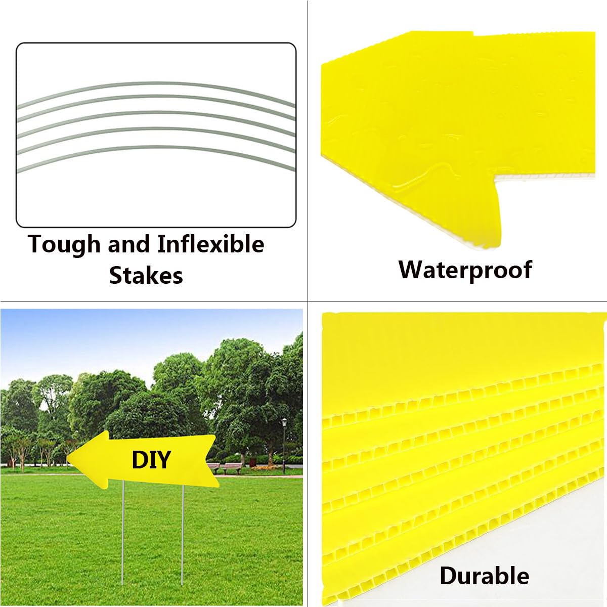 Plceucsrs neon yellow sign design for garage sales and real estate