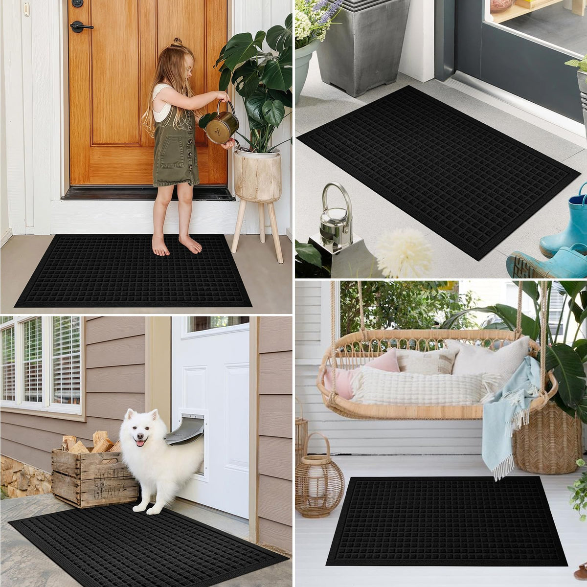 PLEASOR mat with non-slip backing keeping it securely in place