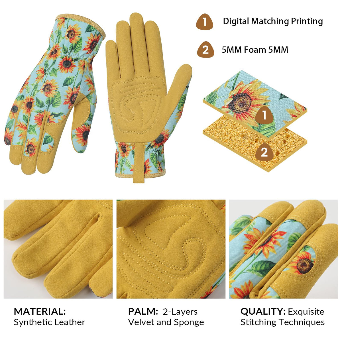 Pleneal elastic wrist fit keeps gloves secure while weeding