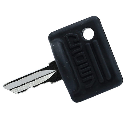 PLENTZOM ignition key 107151001 front view for Crown forklifts, reliable ignition replacement.