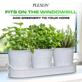 Plexon Space-Saving Planter Design; compact trio fits small countertops and windowsills.