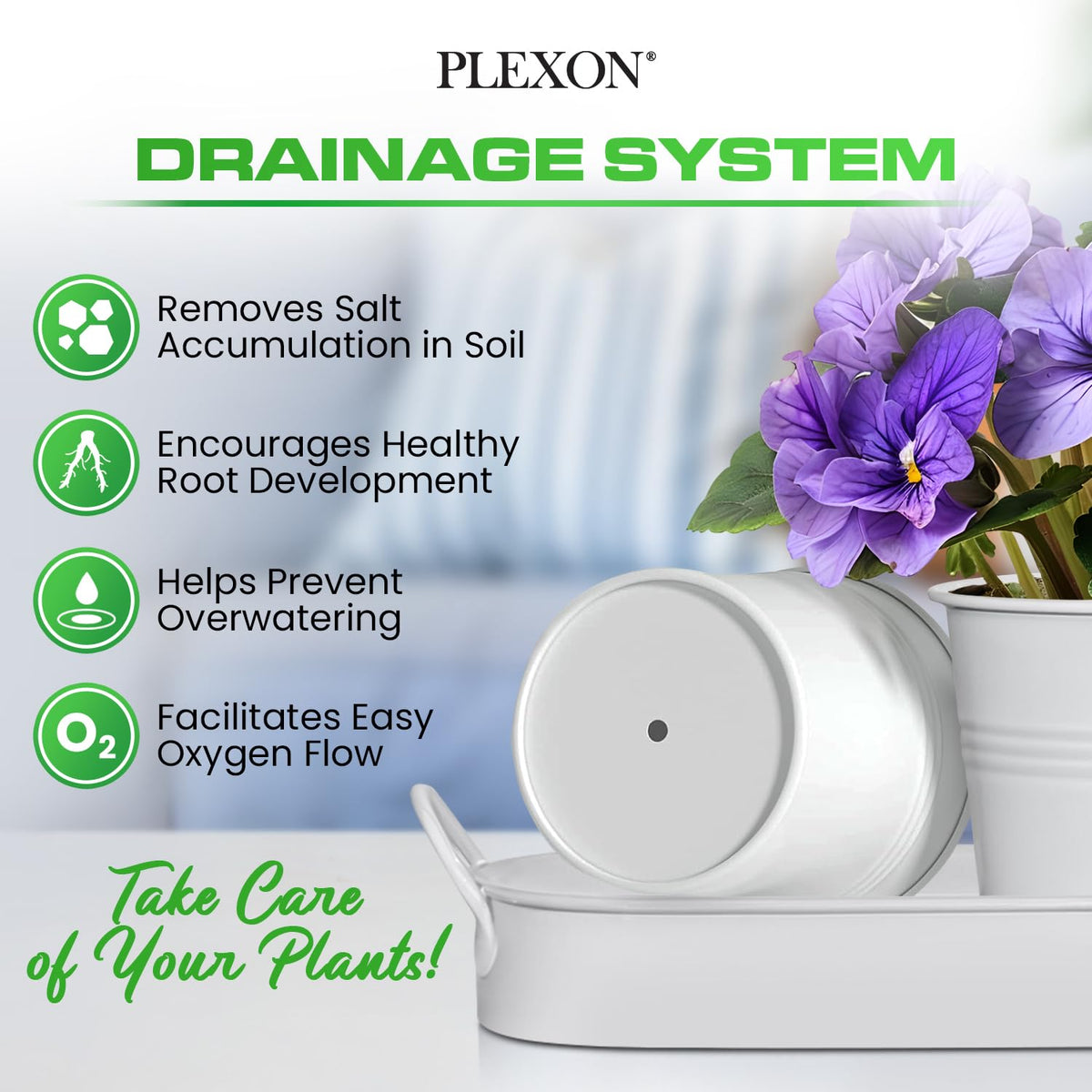 Plexon White Powder-Coated Planter Indoor; modern look that enhances kitchen decor.