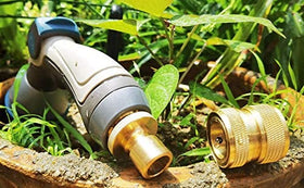 PLG brass 4-piece male connectors designed for secure, tool-free hose attachment