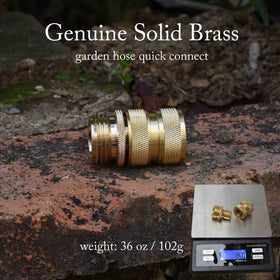 Close-up of PLG brass quick-connect threads highlighting brass construction