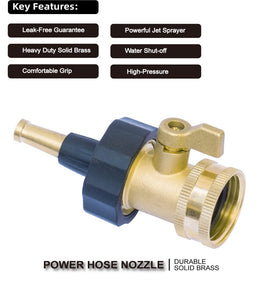 PLG hose nozzle shut-off valve detail demonstrating precise flow control for efficient tasks.