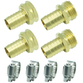 PLG solid brass garden hose repair connector with heavy-duty design for leak-free seals.