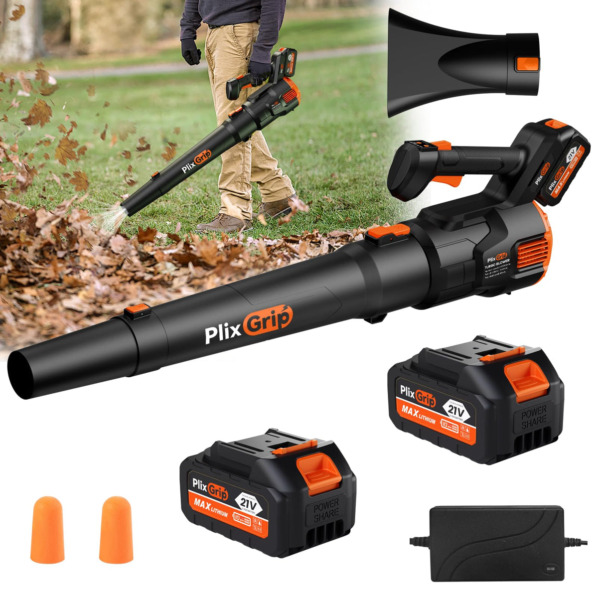 PlixGrip electric leaf blower handheld design for effortless yard cleanup